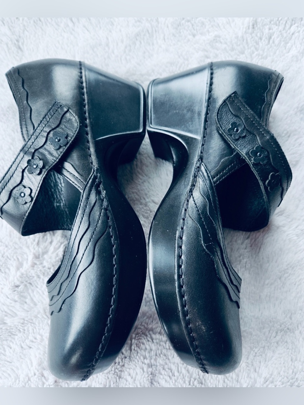 Dansko Harlow Black Leather Mary Jane Clogs Comfort Shoes Women EU 39 US 8.5-9 - Picture 3 of 8